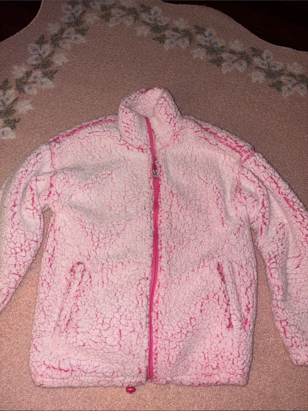 Pink zip up sherpa